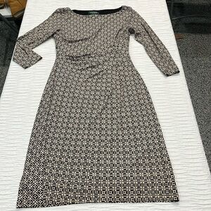 Ralph Lauren dress size 4 women’s brown printed stretch women’s size 4